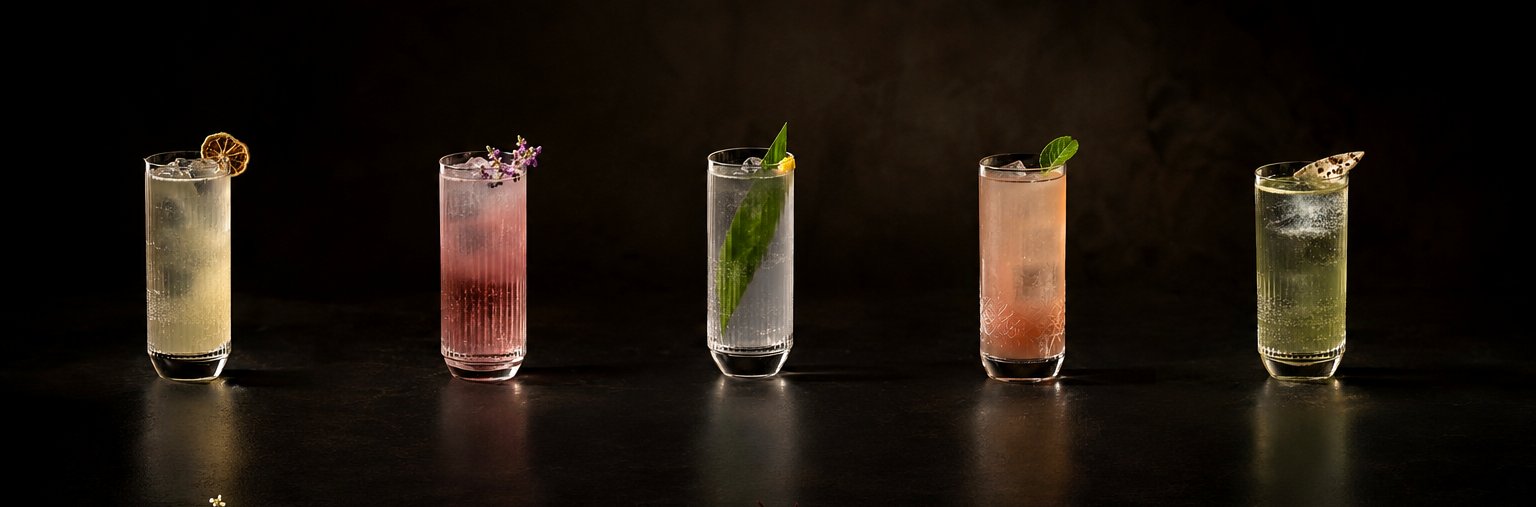 Five highballs from the Founding Collection.